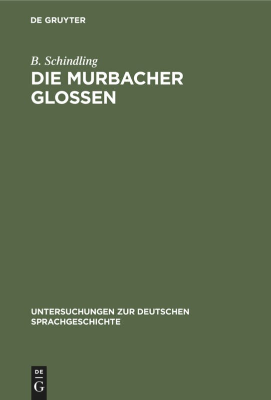 Front cover_Die Murbacher Glossen
