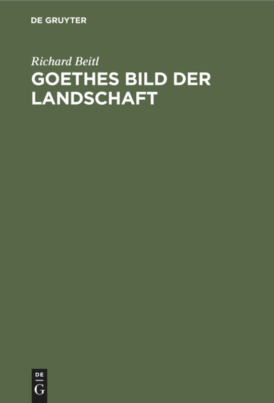 Front cover_Goethes Bild der Landschaft