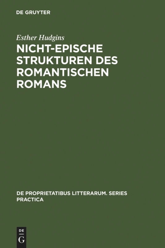 Front cover_Nicht-epische Strukturen des romantischen Romans