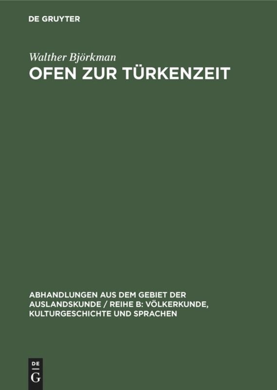 Front cover_Ofen Zur Türkenzeit