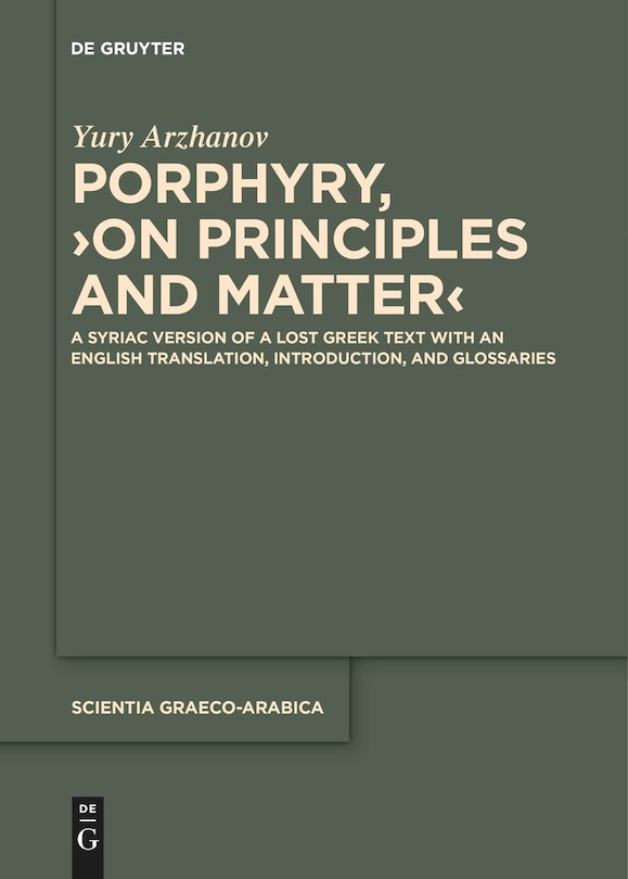 Front cover_Porphyry, ›On Principles and Matter‹