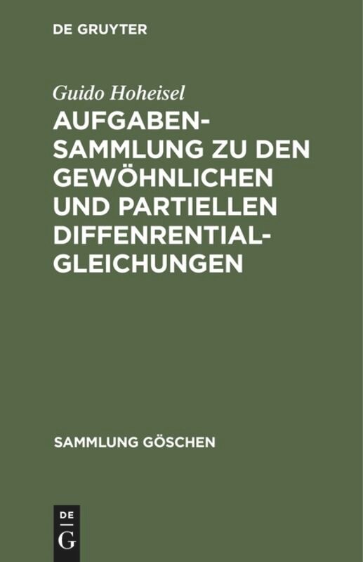 Front cover_Aufgabensammlung zu den gewöhnlichen und partiellen Diffenrentialgleichungen