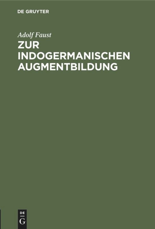 Front cover_Zur indogermanischen Augmentbildung