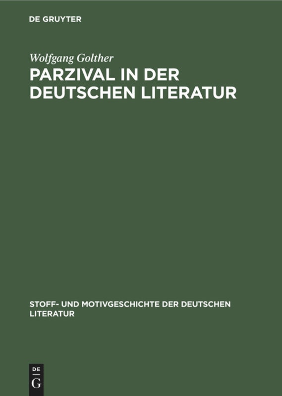 Front cover_Parzival in der deutschen Literatur