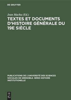 Couverture_Textes et documents d’histoire générale du 19e siècle