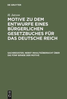 Front cover_Sachregister, nebst Inhaltsübersicht über die fünf Bände der Motive