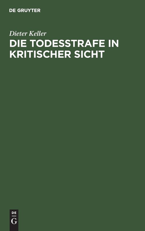 Front cover_Die Todesstrafe in kritischer Sicht