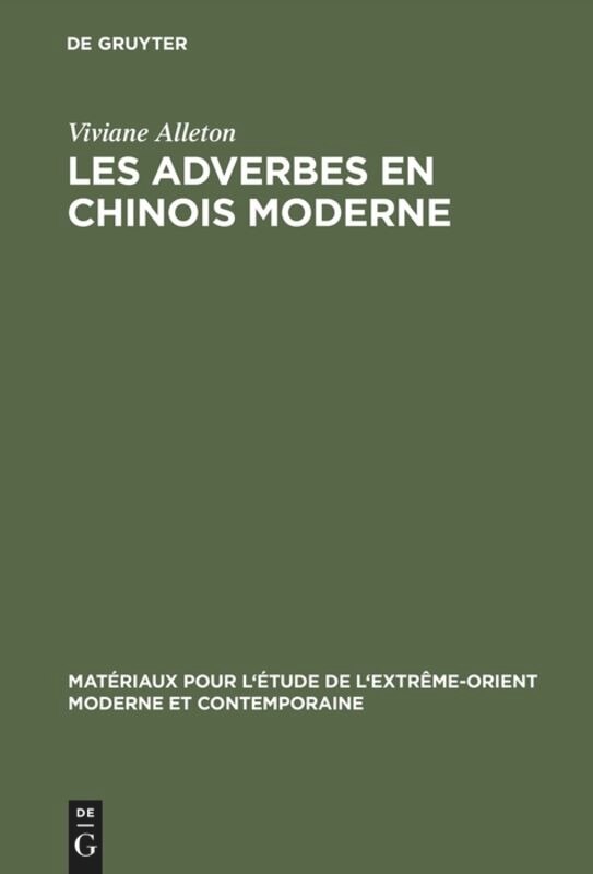 Front cover_Les adverbes en chinois moderne