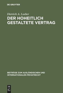 Couverture_Der hoheitlich gestaltete Vertrag