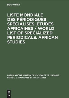 Front cover_Liste mondiale des périodiques spécialisés. Études africaines / World list of specialized periodicals. African studies