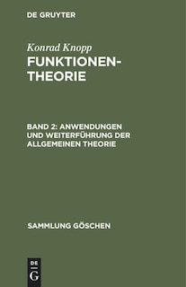 Couverture_Anwendungen und Weiterführung der allgemeinen Theorie