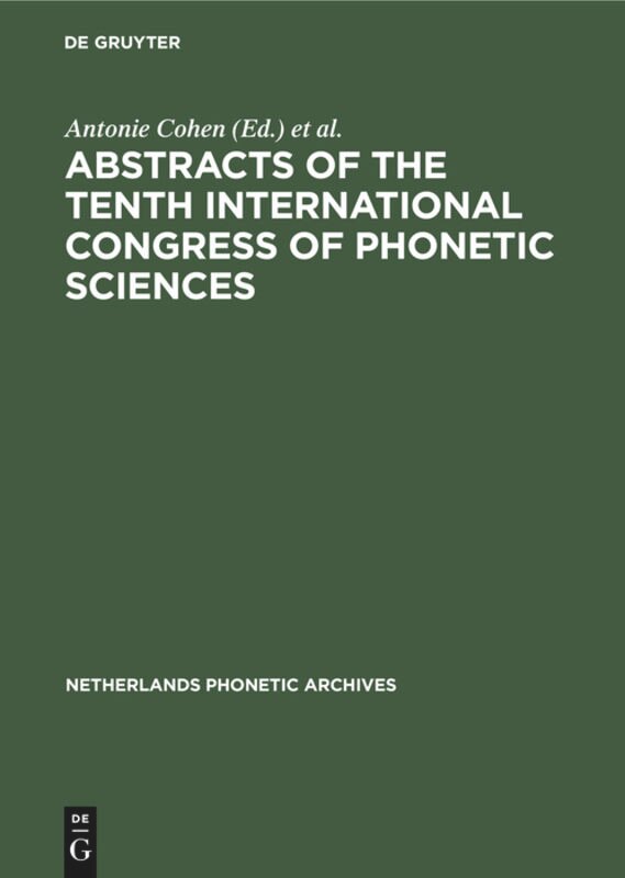 Front cover_Abstracts of the Tenth International Congress of Phonetic Sciences