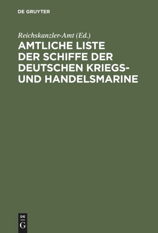 Front cover_Amtliche Liste der Schiffe der Deutschen Kriegs- und Handelsmarine