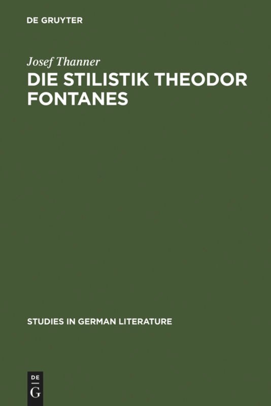 Couverture_Die Stilistik Theodor Fontanes