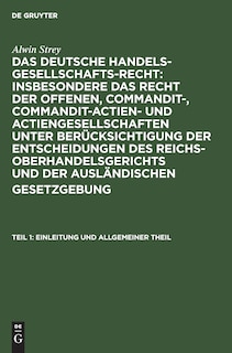 Front cover_Einleitung und allgemeiner Theil