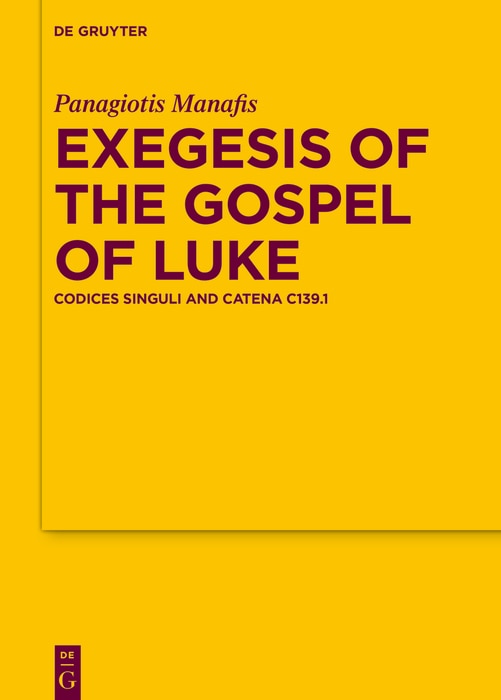 Front cover_Exegesis of the Gospel of Luke