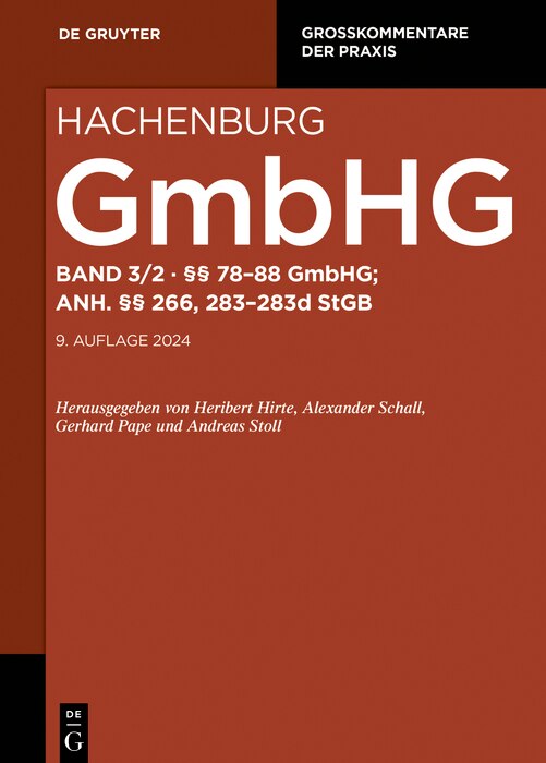 Front cover_§§ 78-88; Anh. §§ 266, 283-283d StGB