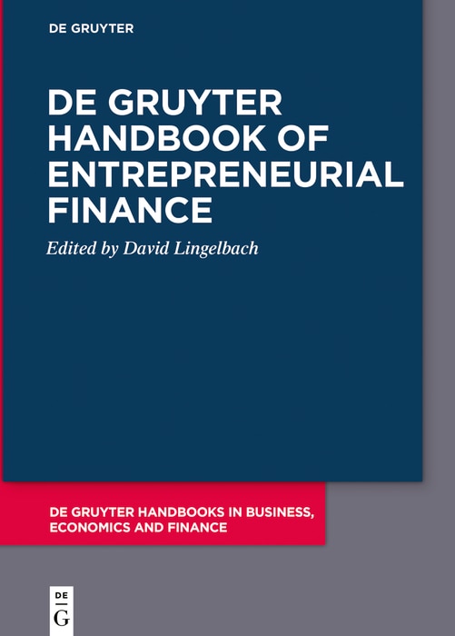 Couverture_De Gruyter Handbook of Entrepreneurial Finance
