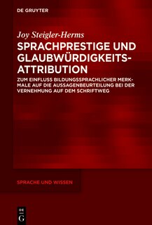 Couverture_Sprachprestige und Glaubwürdigkeitsattribution