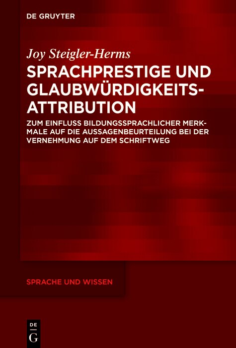 Couverture_Sprachprestige und Glaubwürdigkeitsattribution