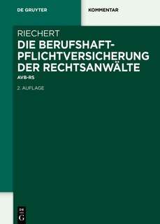 Front cover_Die Berufshaftpflichtversicherung der Rechtsanwälte
