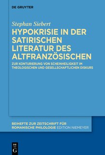 Front cover_Hypokrisie in der satirischen Literatur des Altfranzösischen