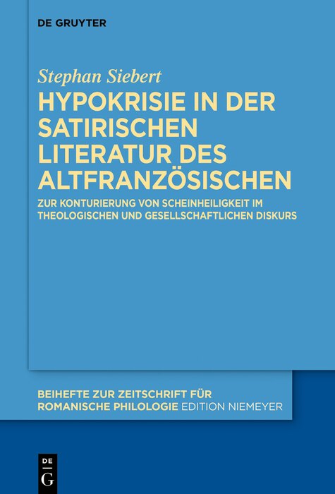 Front cover_Hypokrisie in der satirischen Literatur des Altfranzösischen