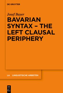 Couverture_Bavarian Syntax &ndash; The Left Clausal Periphery