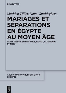 Couverture_Mariages et séparations en Égypte au Moyen Âge