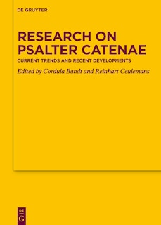Couverture_Research on Psalter Catenae