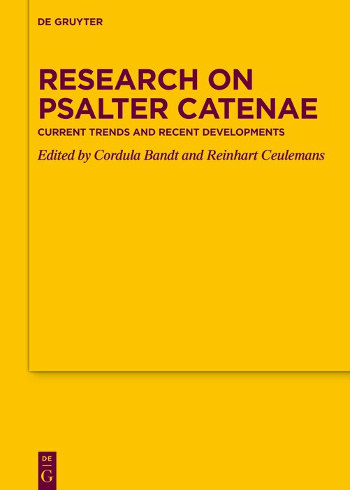 Couverture_Research on Psalter Catenae