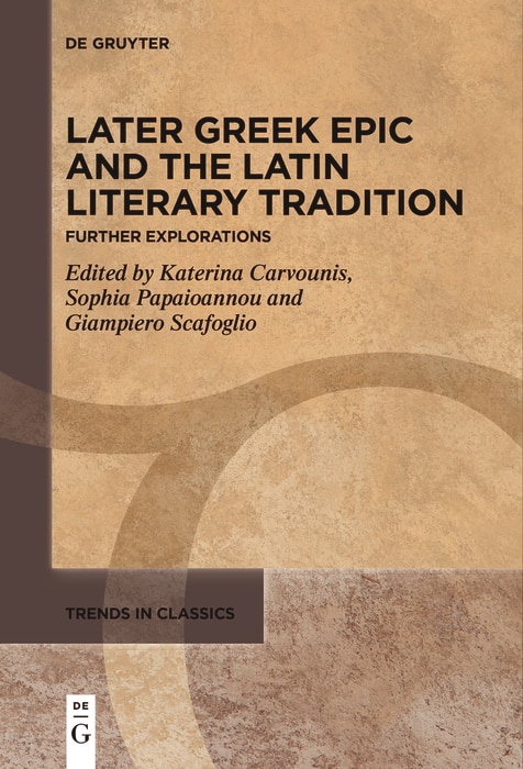 Front cover_Later Greek Epic and the Latin Literary Tradition