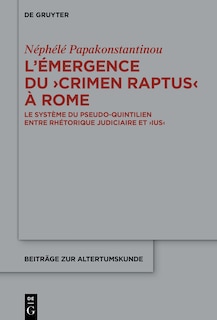Front cover_L’émergence du ›crimen raptus‹ à Rome