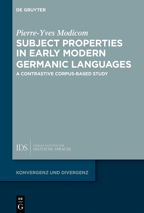 Couverture_Subject Properties in Early Modern Germanic Languages