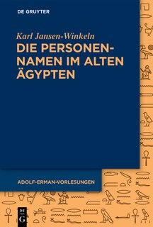 Front cover_Die Personennamen im Alten Ägypten