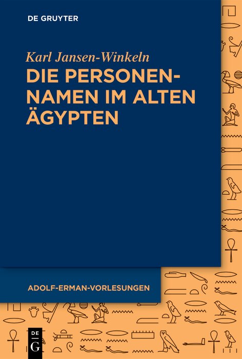 Front cover_Die Personennamen im Alten Ägypten
