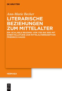 Front cover_Literarische Beziehungen zum Mittelalter