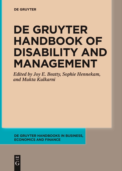 Couverture_De Gruyter Handbook of Disability and Management