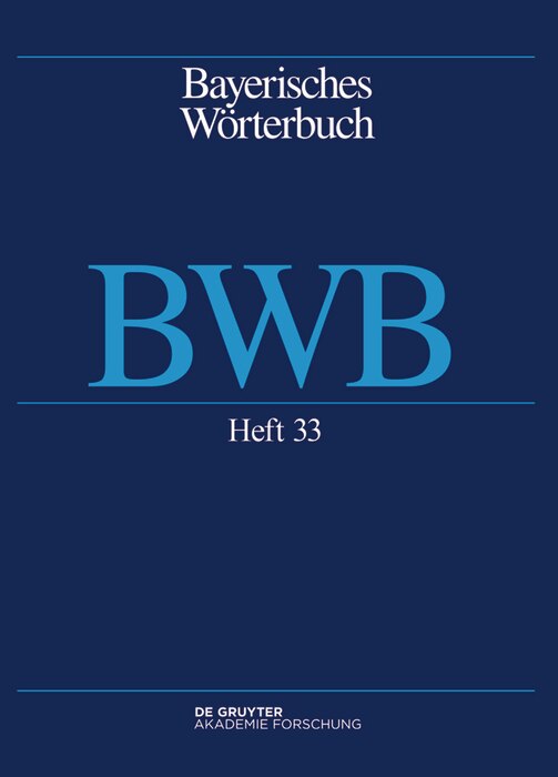 Front cover_Bayerisches Wörterbuch (BWB). Band 4/Heft 33