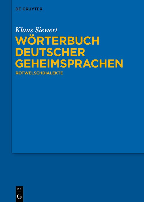 Front cover_Wörterbuch deutscher Geheimsprachen