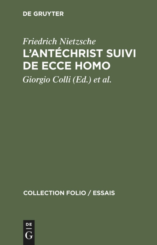 Couverture_L’Antéchrist suivi de Ecce Homo