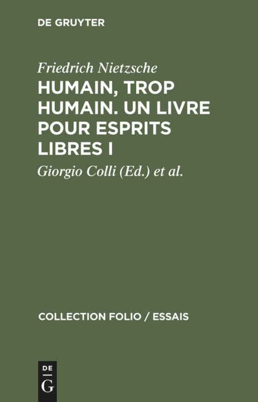 Couverture_Humain, trop humain. Un livre pour esprits libres I