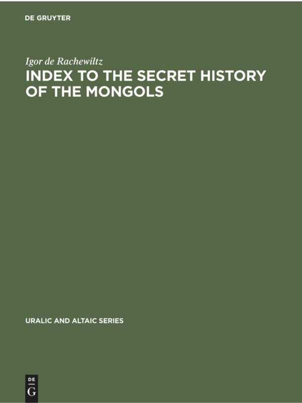 Front cover_Index to the Secret History of the Mongols