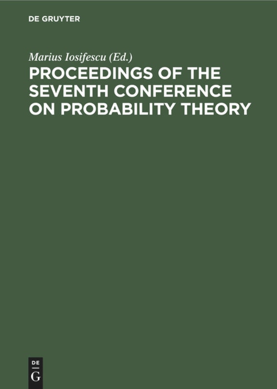 Couverture_Proceedings of the Seventh Conference on Probability Theory