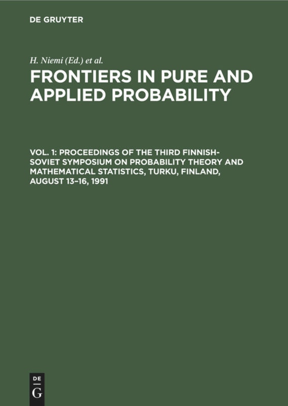 Couverture_Proceedings of the Third Finnish-Soviet Symposium on Probability Theory and Mathematical Statistics, Turku, Finland, August 13–16, 1991