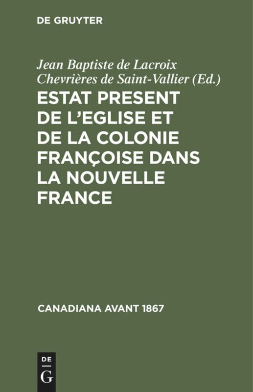 Front cover_Estat Present de l’Eglise et de la Colonie Françoise dans la Nouvelle France