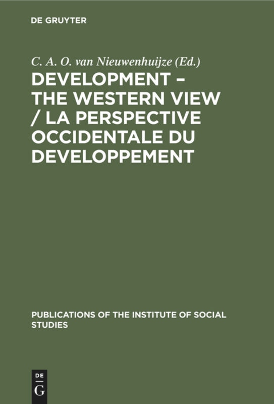 Front cover_Development – The Western View / La Perspective Occidentale du Developpement