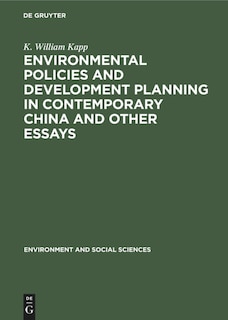 Front cover_Environmental Policies and Development Planning in Contemporary China and Other Essays