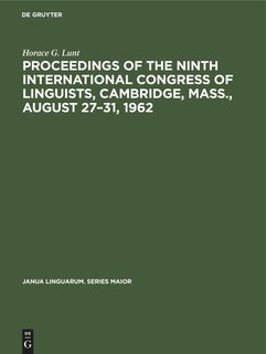 Couverture_Proceedings of the Ninth International Congress of Linguists, Cambridge, Mass., August 27–31, 1962