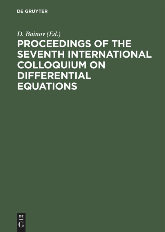 Front cover_Proceedings of the seventh International Colloquium on Differential Equations